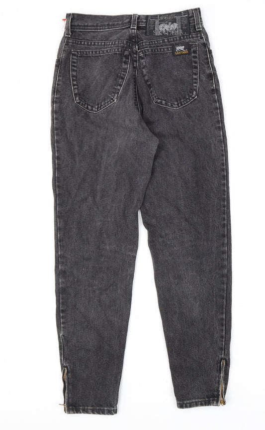Santana Womens Grey Cotton Tapered Jeans Size 28 L28 in Regular Zip