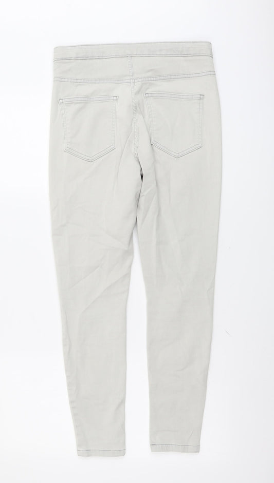 Marks and Spencer Womens Beige Cotton Skinny Jeans Size 12 L26 in Regular Button