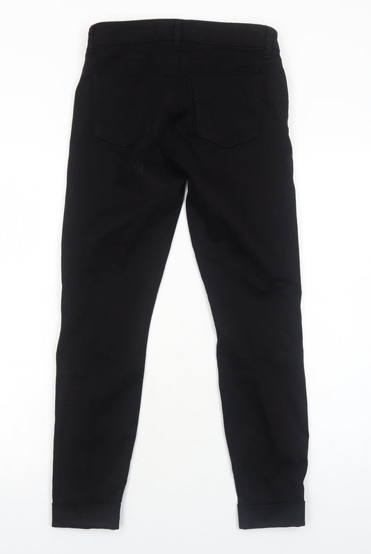 J Brand Womens Black Cotton Skinny Jeans Size 6 Regular Zip