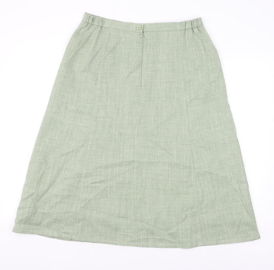Cotswold Womens Green Polyester A-Line Skirt Size 14 Zip