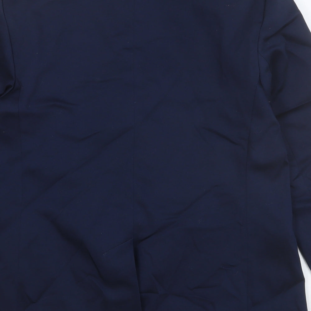 Marks and Spencer Womens Blue Cotton Jacket Blazer Size 12
