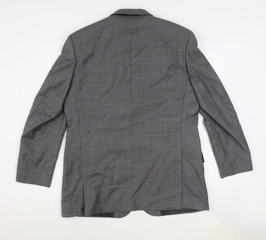 Savile Row Mens Grey Wool Jacket Suit Jacket Size 44 Regular