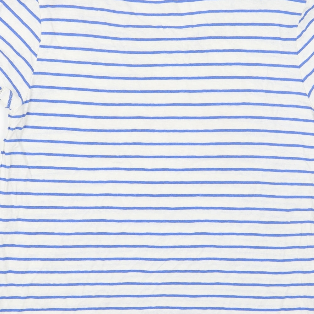 Gap Womens White Striped Cotton Basic T-Shirt Size XS Scoop Neck