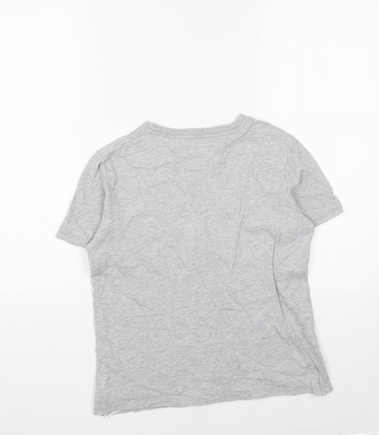 Gap Girls Grey Cotton Basic T-Shirt Size L Round Neck Pullover - Outer Space Expedition