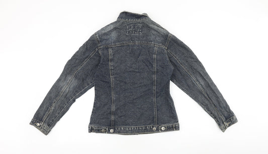 Helen Womens Blue Jacket Size 4 Button