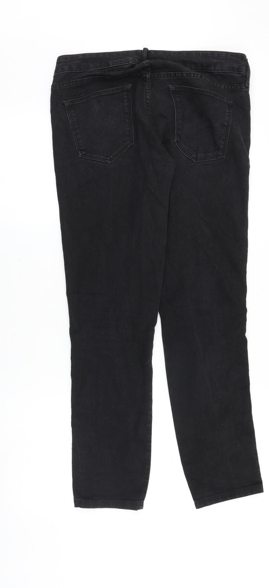 &Denim Womens Black Cotton Tapered Jeans Size 30 in Regular Zip