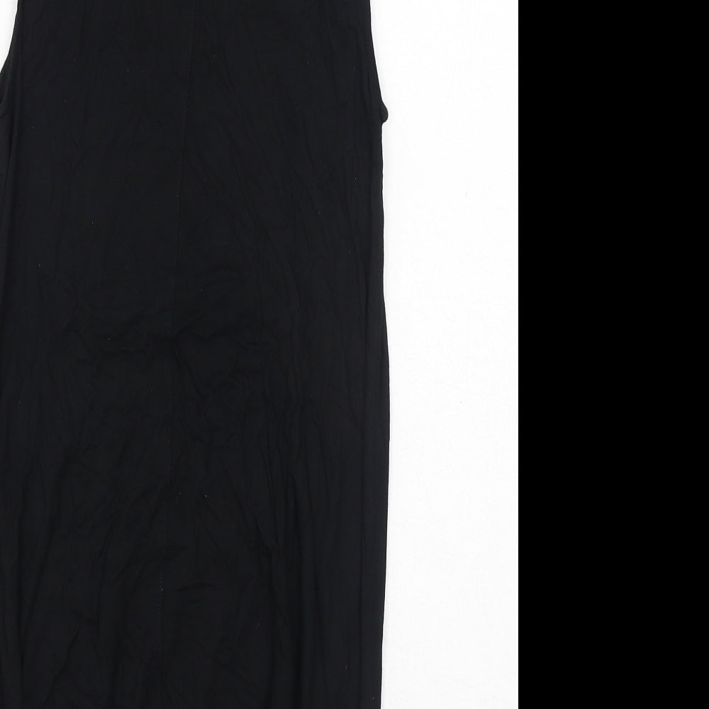 Gap Womens Black Colourblock Viscose Tunic Tank Size S Boat Neck