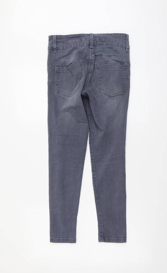 NEXT Womens Blue Cotton Skinny Jeans Size 10 L26 in Slim Button