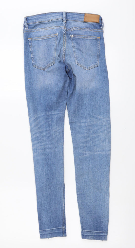 H&M Womens Blue Cotton Skinny Jeans Size 26 in L27 in Regular Button
