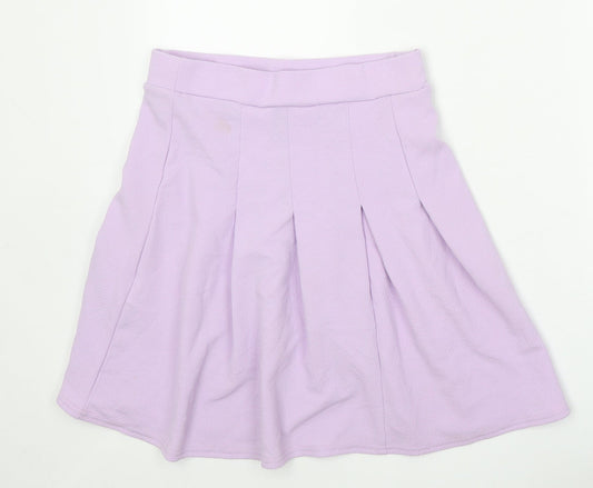 Spotted Womens Purple Polyester Pleated Skirt Size M