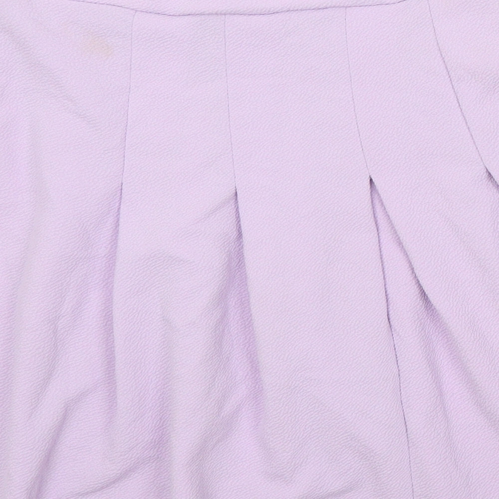 Spotted Womens Purple Polyester Pleated Skirt Size M