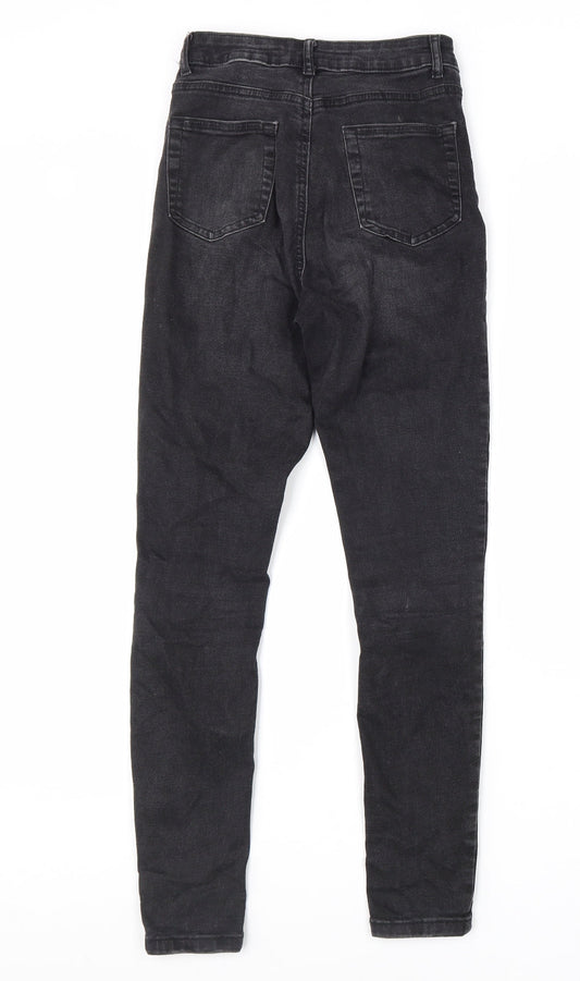 Denim & Co. Womens Black Cotton Skinny Jeans Size 8 L28 in Regular Zip