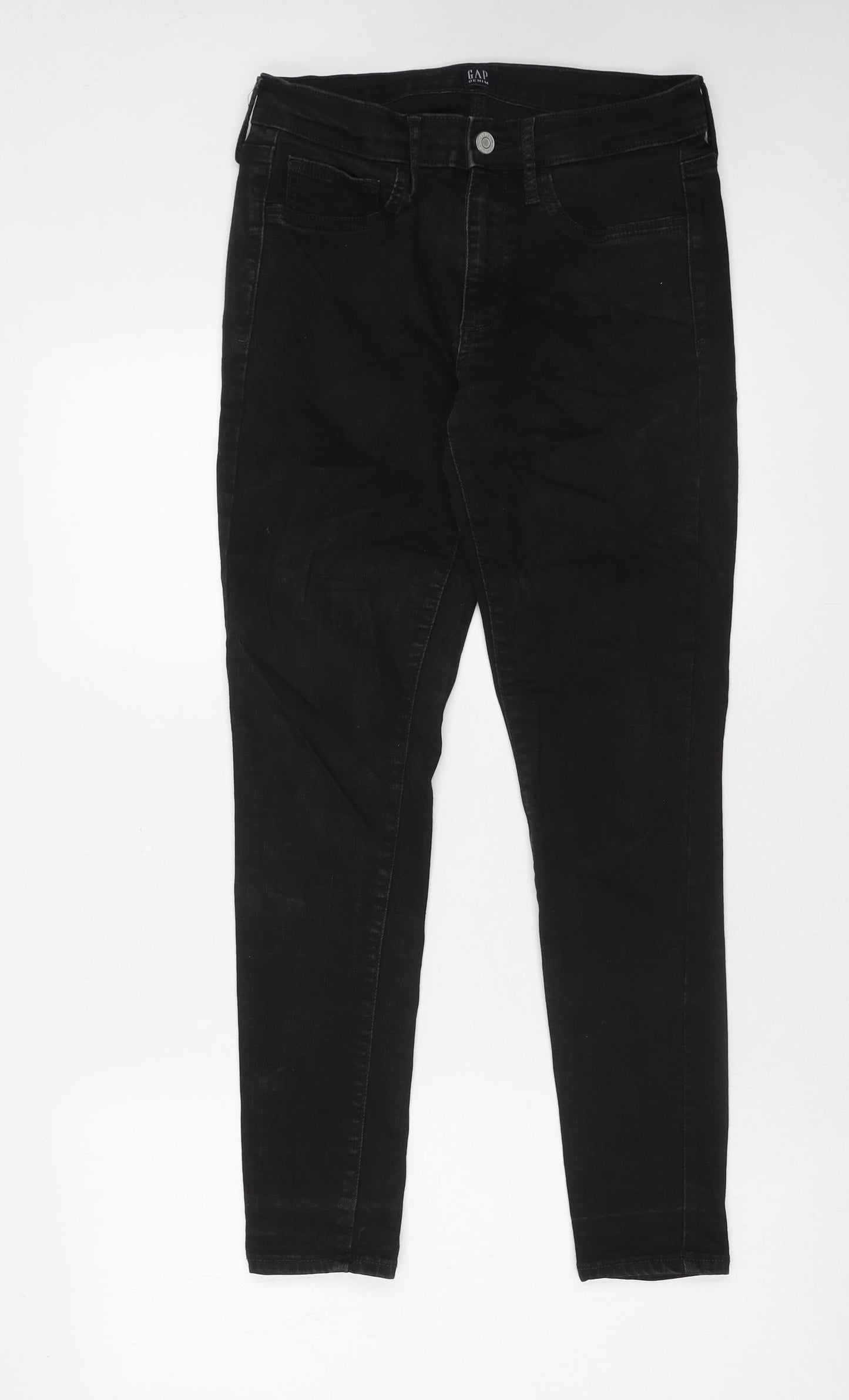 Gap Womens Black Cotton Skinny Jeans Size 28 in Regular Zip