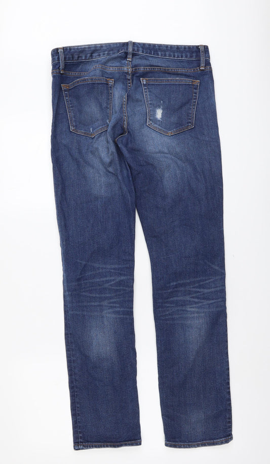 Gap Womens Blue Cotton Straight Jeans Size 28 in L31 in Regular Button