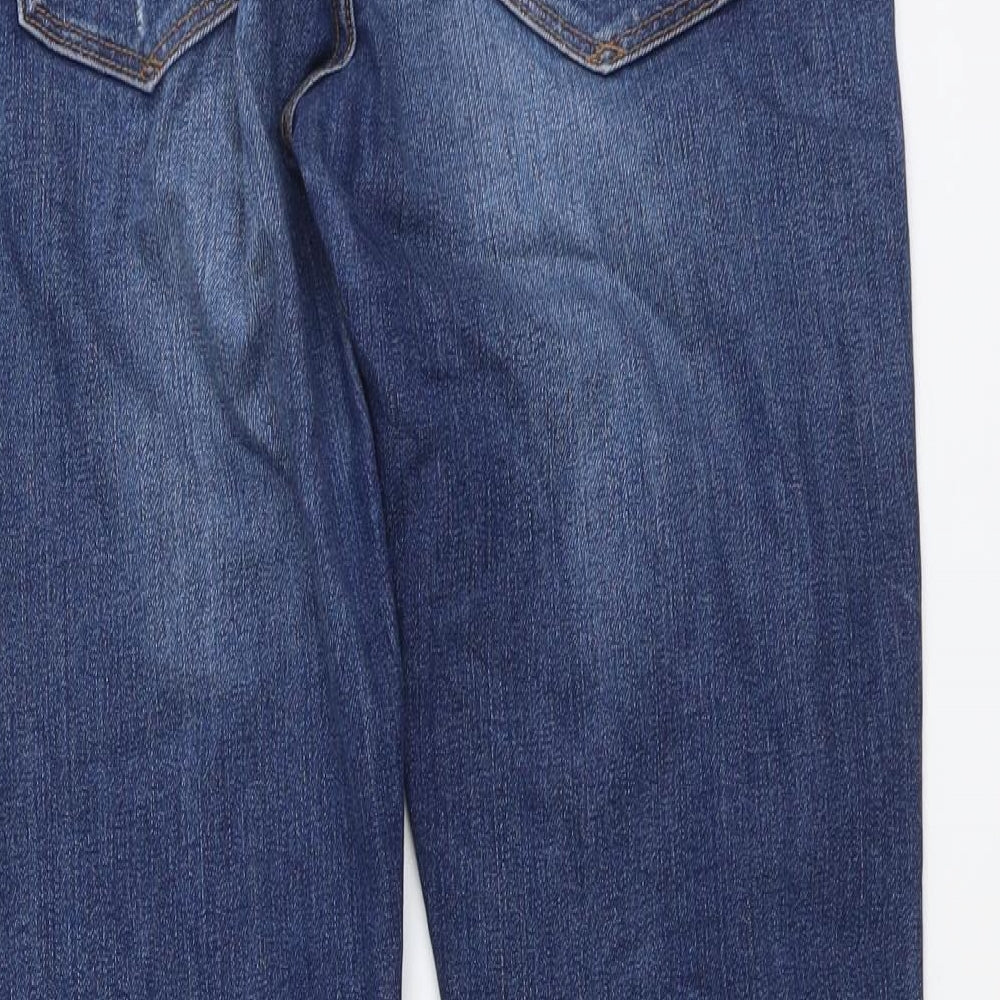 Gap Womens Blue Cotton Straight Jeans Size 28 in L31 in Regular Button