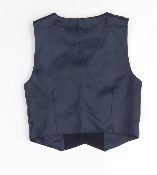 Preworn Boys Blue Polyester Trouser Suit Suit Waistcoat Size 18-24 Months