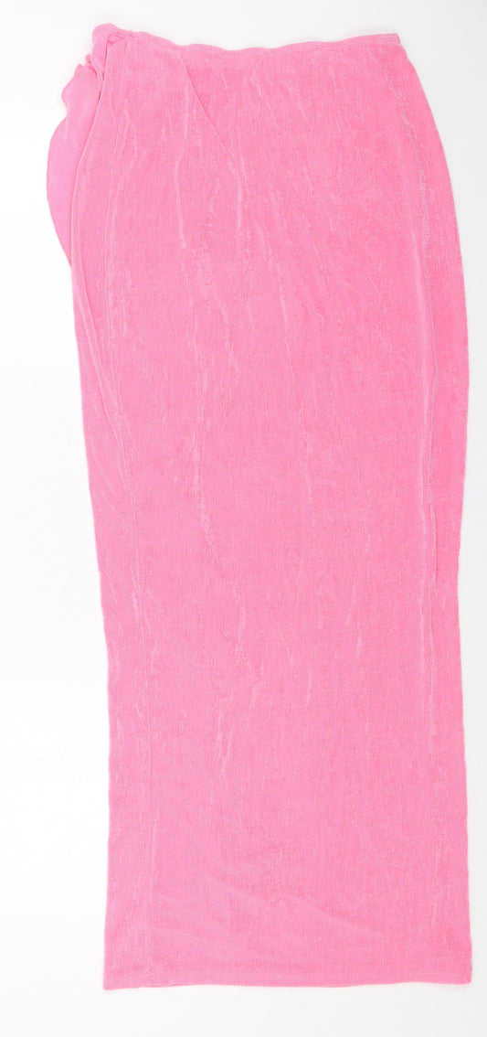 Ego Womens Pink Polyester Wrap Skirt Size L - Flower Detail