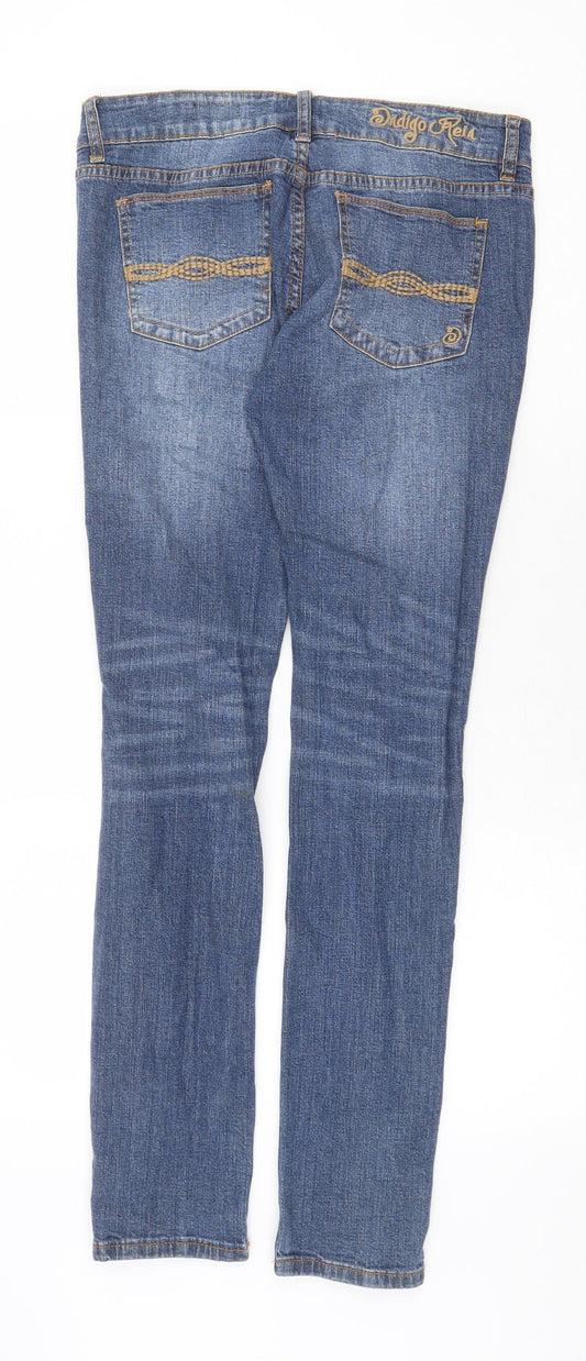 Indigo Rein Womens Blue Cotton Skinny Jeans Size 30 in Regular Zip