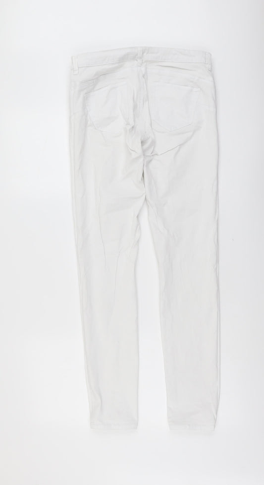 Calliope Womens White Cotton Skinny Jeans Size M L30 in Regular Button