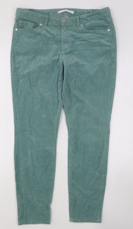 Lauren Conrad Womens Green Cotton Skinny Jeans Size 10 Regular Button