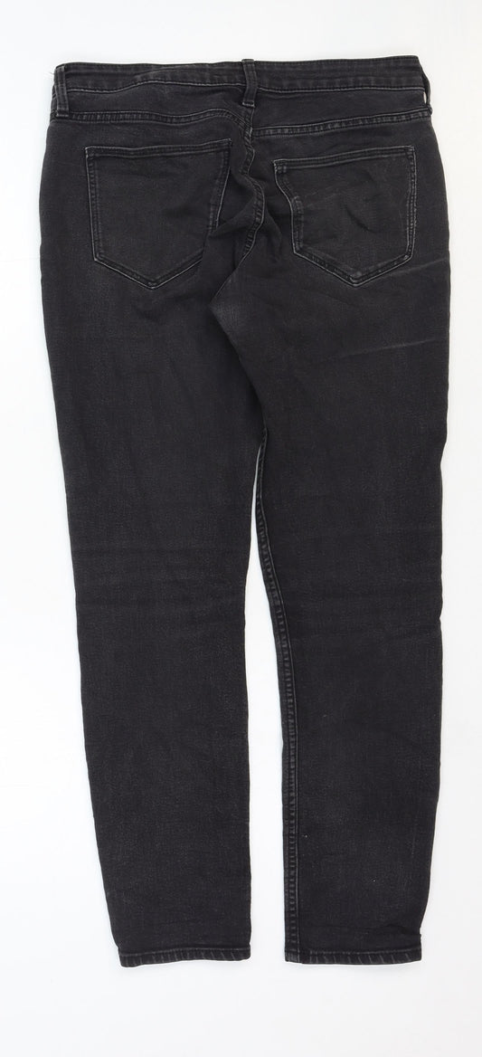 & Denim Womens Black Cotton Skinny Jeans Size 28 in Regular Zip
