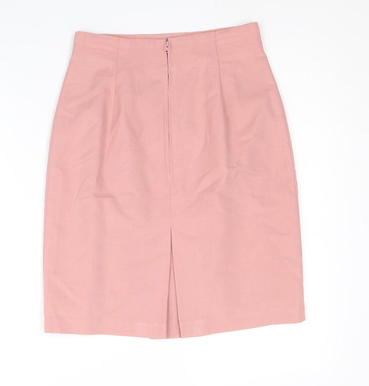 St Michael Womens Pink Polyester Straight & Pencil Skirt Size 24 in Zip