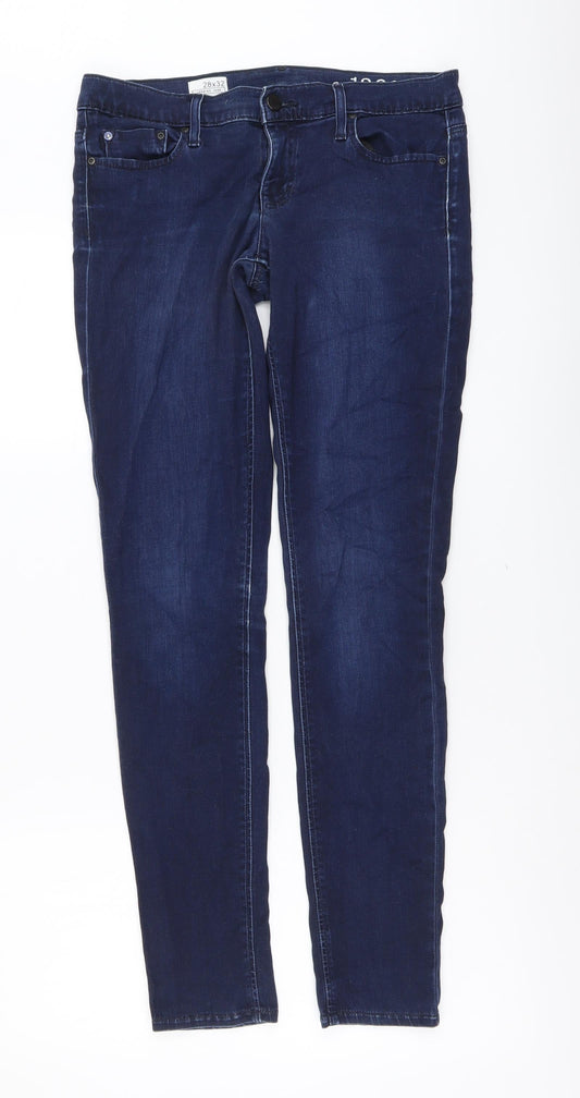 Gap Womens Blue Cotton Skinny Jeans Size 28 in L32 in Regular Button