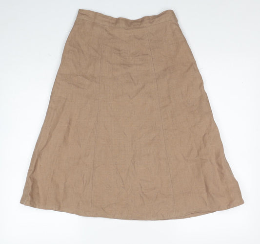 Preworn Womens Brown Polyester Swing Skirt Size 26 in Zip