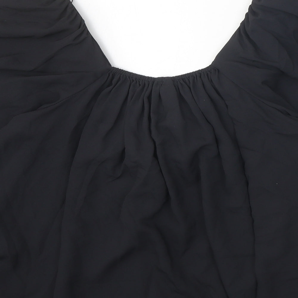Zara Womens Black Polyester Basic Blouse Size S Sweetheart