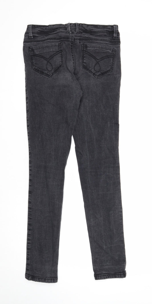 Denim & Co. Womens Black Cotton Skinny Jeans Size 10 Regular Zip