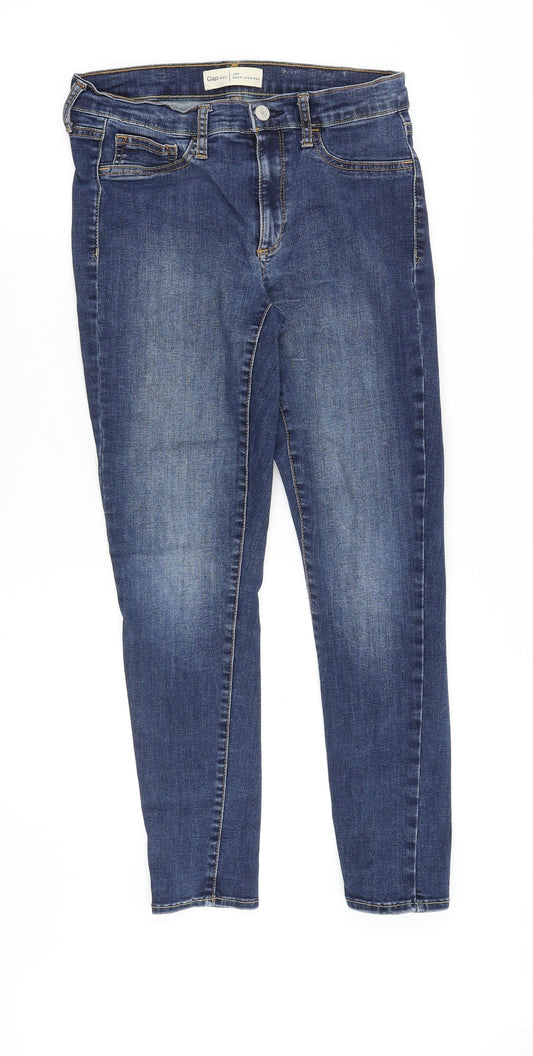 Gap Womens Blue Cotton Skinny Jeans Size 28 in Slim Zip