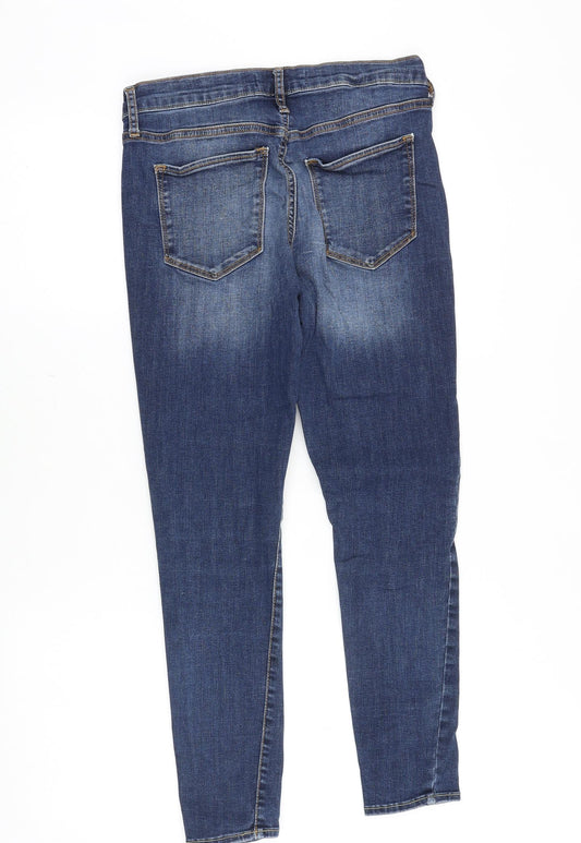 Gap Womens Blue Cotton Skinny Jeans Size 28 in Slim Zip