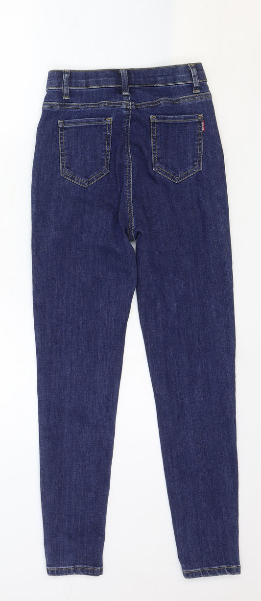 Benetton Womens Blue Cotton Skinny Jeans Size 26 in Regular Zip