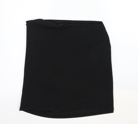 Zara Womens Black Viscose Straight & Pencil Skirt Size L Zip