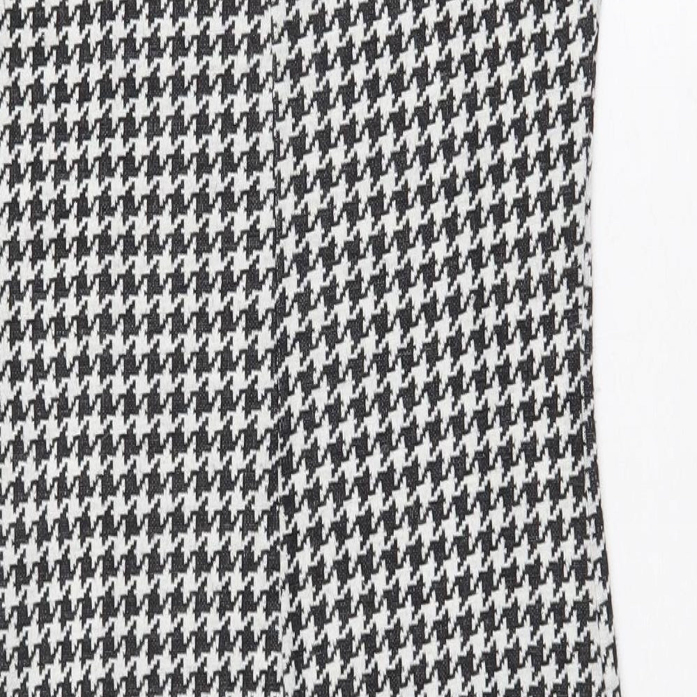 AMARANTO Womens White Geometric Acrylic Pencil Dress Size 10 Square Neck Pullover