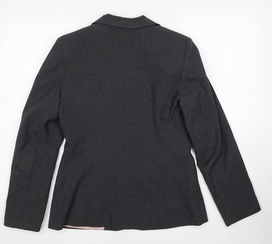 New Look Womens Grey Jacket Blazer Size 12 Button