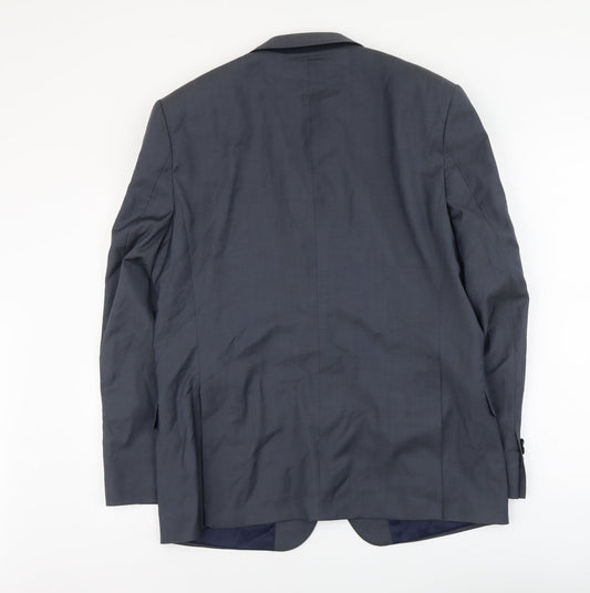 Paul Costelloe Mens Blue Polyester Jacket Suit Jacket Size L Regular