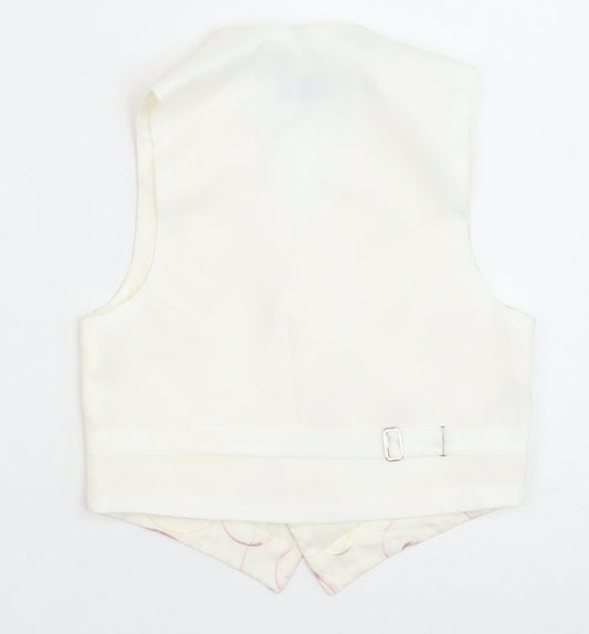 Pronuptia Boys Ivory Geometric Jacket Waistcoat Size 5-6 Years Button