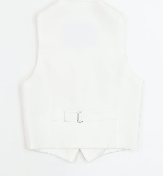 Berlington Bertie Boys White Geometric Jacket Waistcoat Size 2-3 Years Button