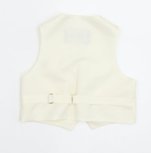 HEIRLOOM Boys Ivory Geometric Jacket Waistcoat Size 2 Years Button