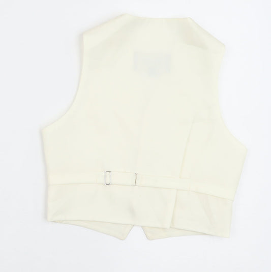 HEIRLOOM Boys Ivory Geometric Jacket Waistcoat Size 5-6 Years Button
