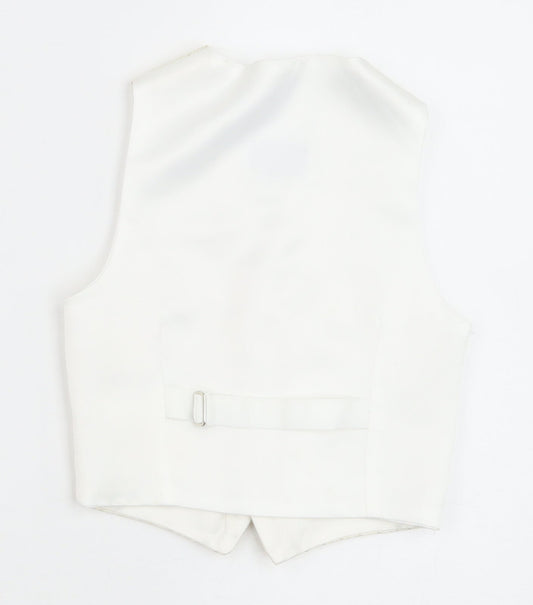 Pronuptia Boys Ivory Geometric Jacket Waistcoat Size 2-3 Years Button