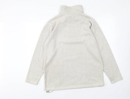 Authentic Sports Womens Beige Polyester Pullover Sweatshirt Size 10 Zip - Size 10-12