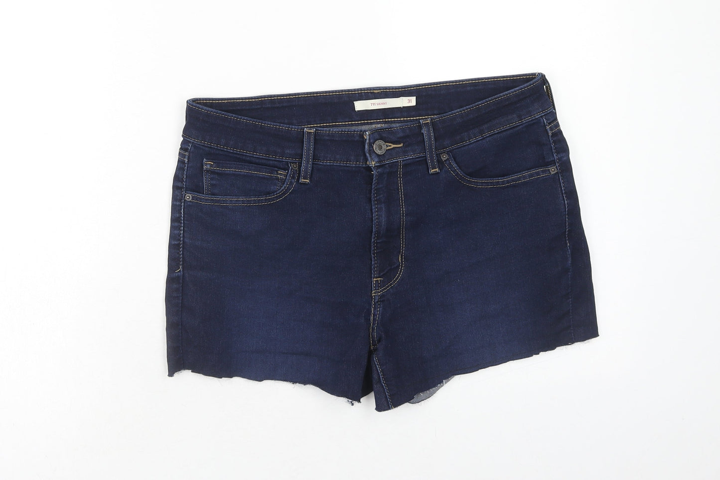 Levi's Womens Blue Cotton Cut-Off Shorts Size 31 in Regular Zip