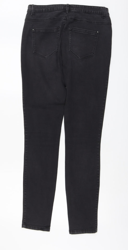Only Womens Grey Cotton Skinny Jeans Size XL L32 in Regular Button
