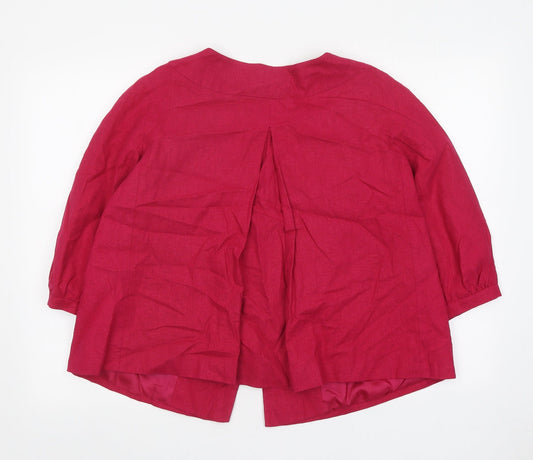 Betty Jackson Black Womens Pink Jacket Blazer Size 10 Button