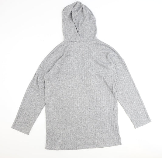 LDS Womens Grey Polyester Pullover Hoodie Size 10 Pullover