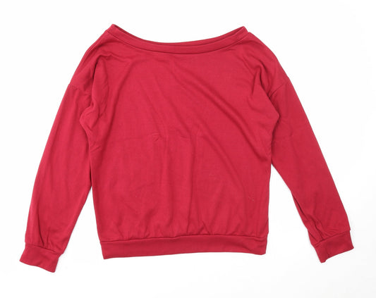 Preworn Womens Red Polyester Pullover Sweatshirt Size S Pullover