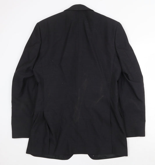 Scott & Taylor Mens Black Polyester Jacket Suit Jacket Size 38 Regular