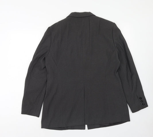 Gerry Weber Womens Grey Geometric Jacket Blazer Size 14 Button